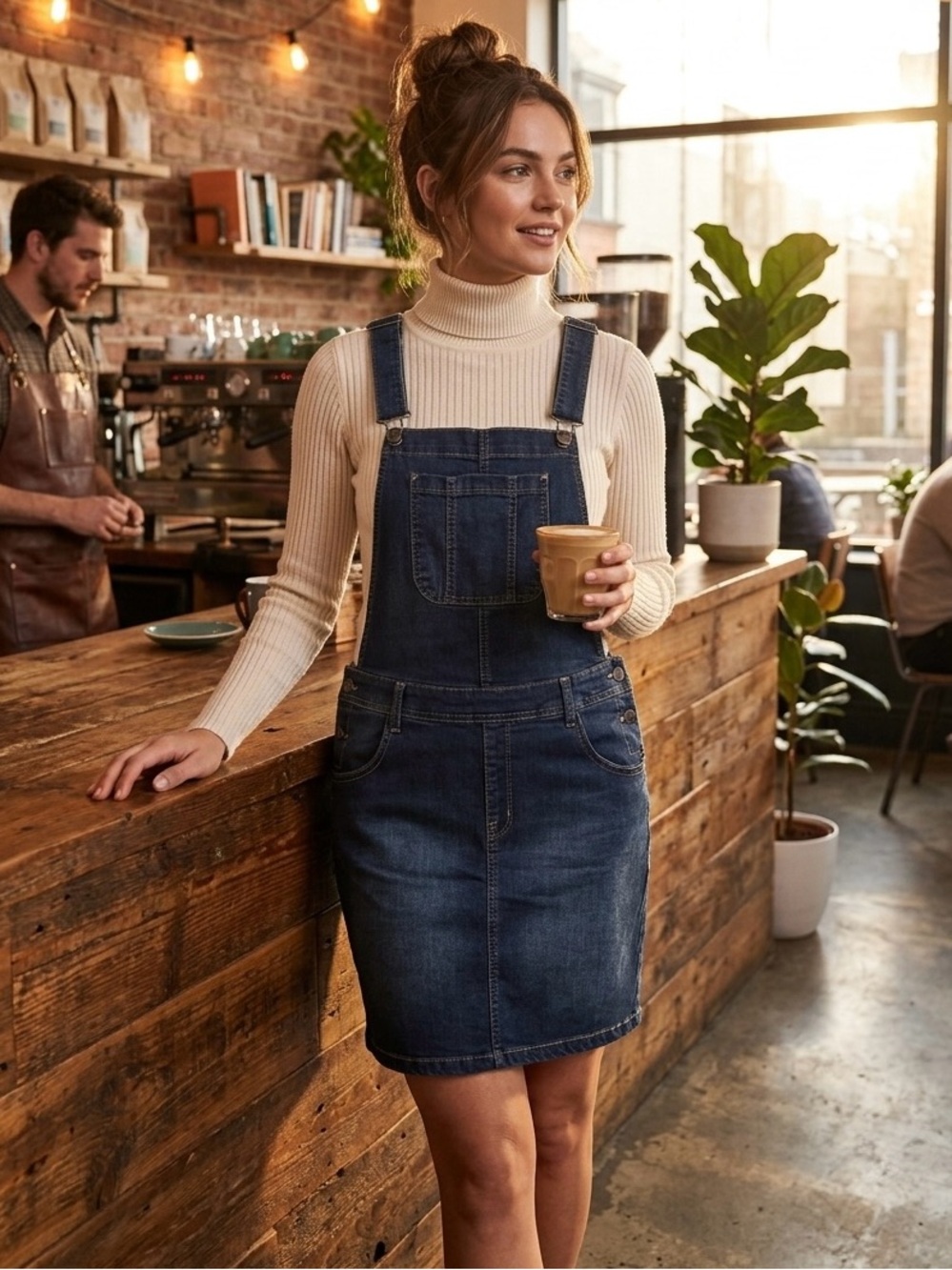 Wallflower Dark Blue Denim Pinafore Mini Skirt